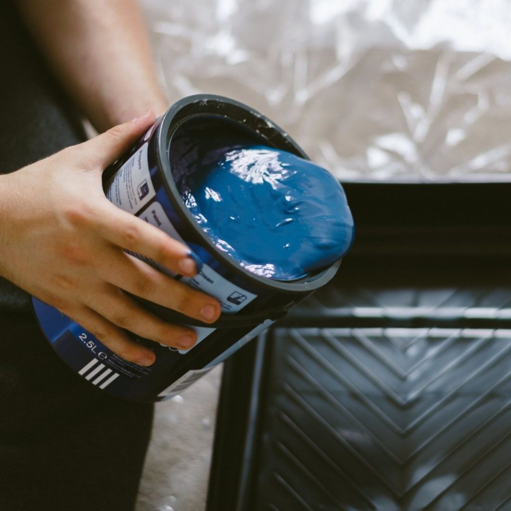 thick blue Start your latex or acrylic paint